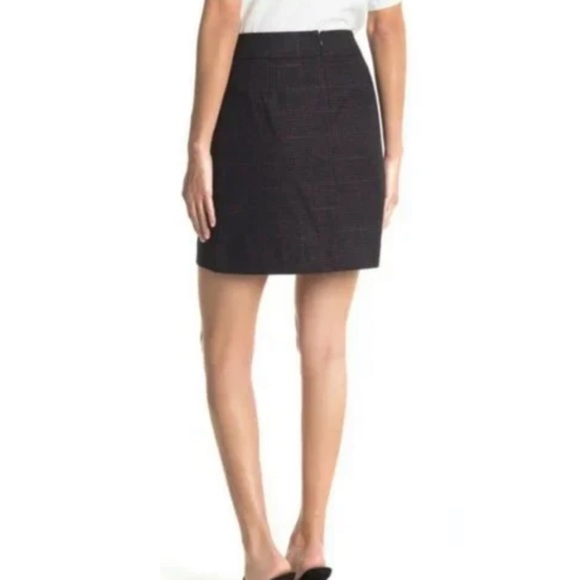 See by Chloe Ink Navy Plaid Pencil Straight Skirt Italian 38 | US Size 2 - Picture 6 of 10